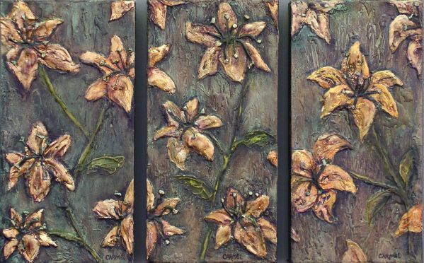 Gilded Lilies - triptych